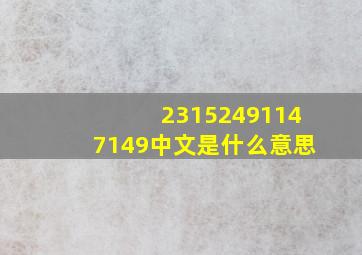 23152491147149中文是什么意思