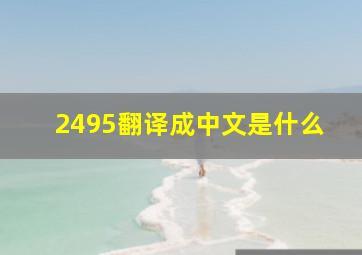 2495翻译成中文是什么