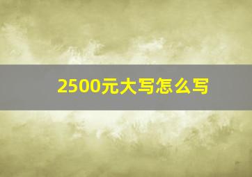 2500元大写怎么写