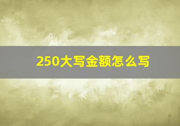 250大写金额怎么写