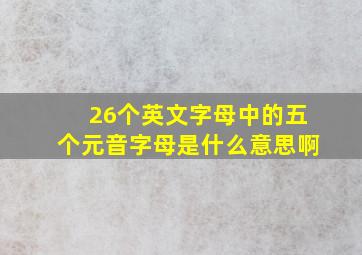 26个英文字母中的五个元音字母是什么意思啊