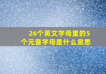 26个英文字母里的5个元音字母是什么意思