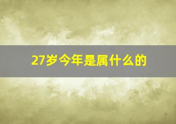 27岁今年是属什么的