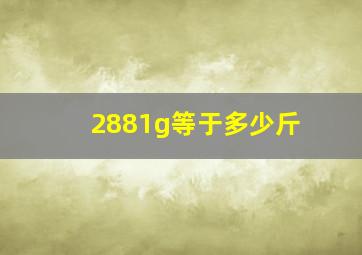 2881g等于多少斤