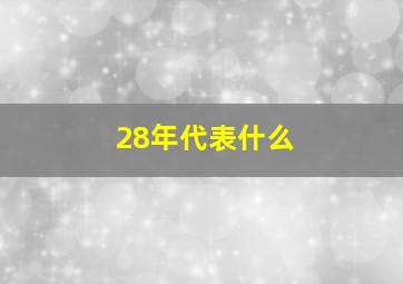 28年代表什么