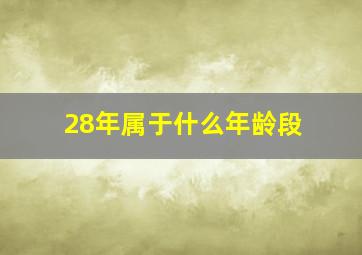 28年属于什么年龄段