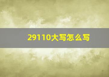 29110大写怎么写