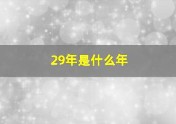 29年是什么年