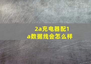 2a充电器配1a数据线会怎么样