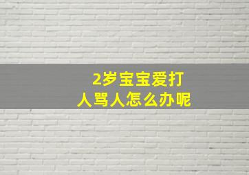 2岁宝宝爱打人骂人怎么办呢