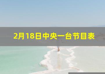 2月18日中央一台节目表