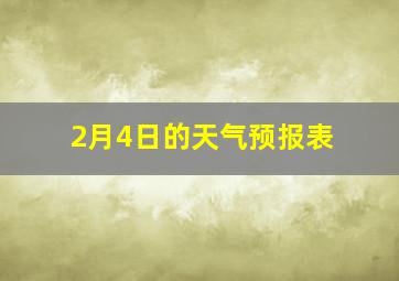 2月4日的天气预报表