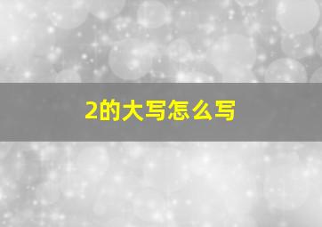 2的大写怎么写