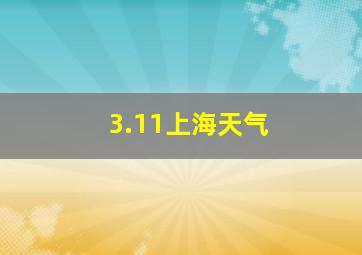 3.11上海天气