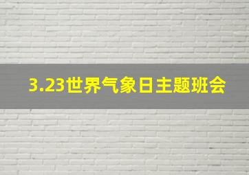 3.23世界气象日主题班会