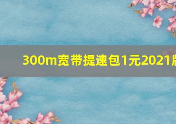 300m宽带提速包1元2021版