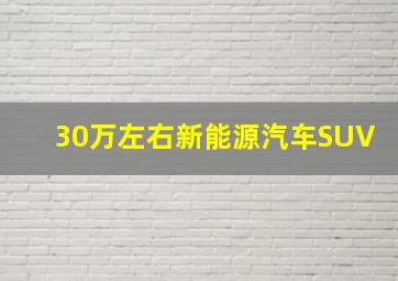 30万左右新能源汽车SUV