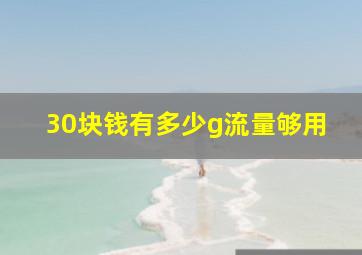 30块钱有多少g流量够用