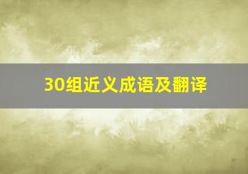 30组近义成语及翻译