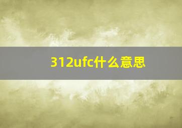 312ufc什么意思