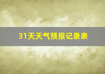 31天天气预报记录表