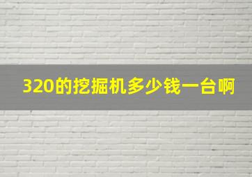 320的挖掘机多少钱一台啊