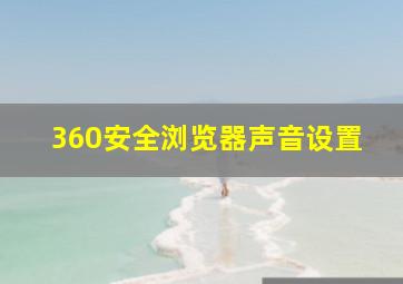 360安全浏览器声音设置