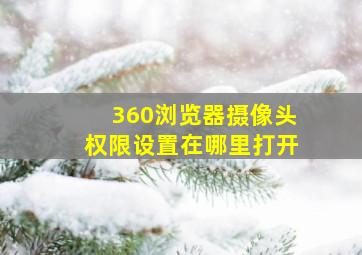 360浏览器摄像头权限设置在哪里打开