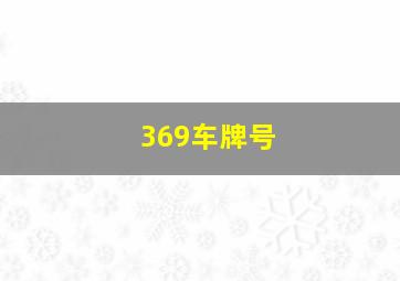 369车牌号