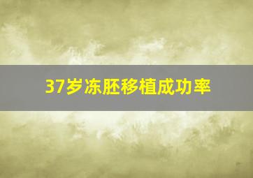 37岁冻胚移植成功率