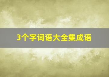 3个字词语大全集成语