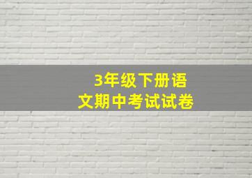 3年级下册语文期中考试试卷