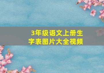 3年级语文上册生字表图片大全视频