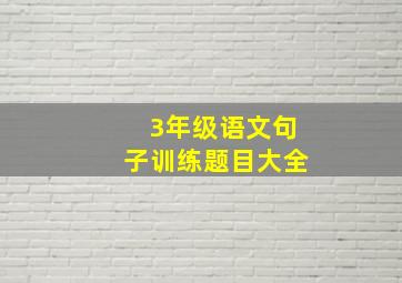 3年级语文句子训练题目大全