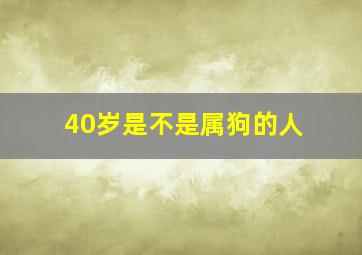 40岁是不是属狗的人