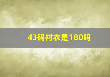 43码衬衣是180吗