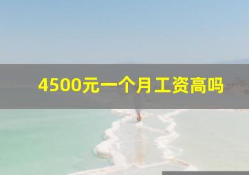 4500元一个月工资高吗