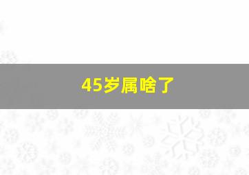 45岁属啥了