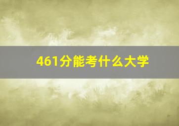 461分能考什么大学