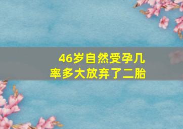 46岁自然受孕几率多大放弃了二胎