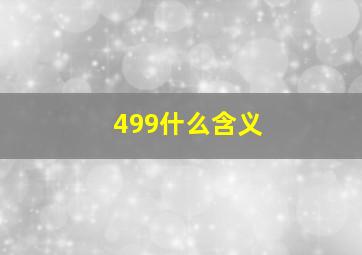 499什么含义