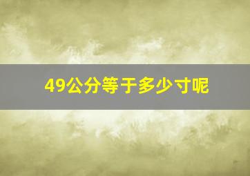 49公分等于多少寸呢