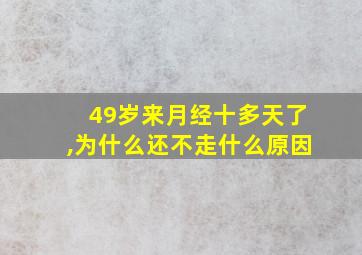 49岁来月经十多天了,为什么还不走什么原因