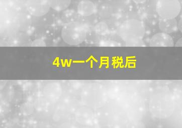 4w一个月税后