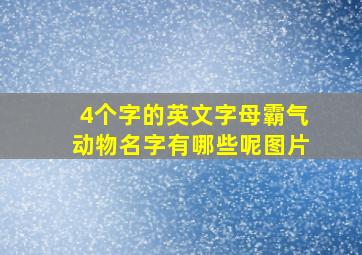 4个字的英文字母霸气动物名字有哪些呢图片