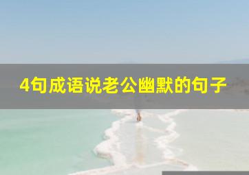 4句成语说老公幽默的句子