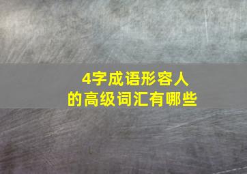 4字成语形容人的高级词汇有哪些