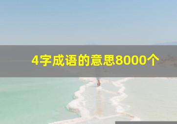 4字成语的意思8000个