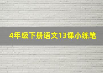 4年级下册语文13课小练笔