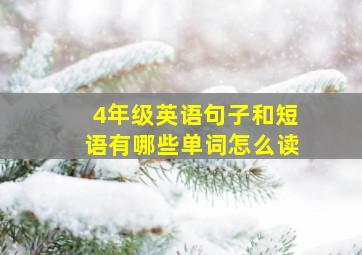 4年级英语句子和短语有哪些单词怎么读